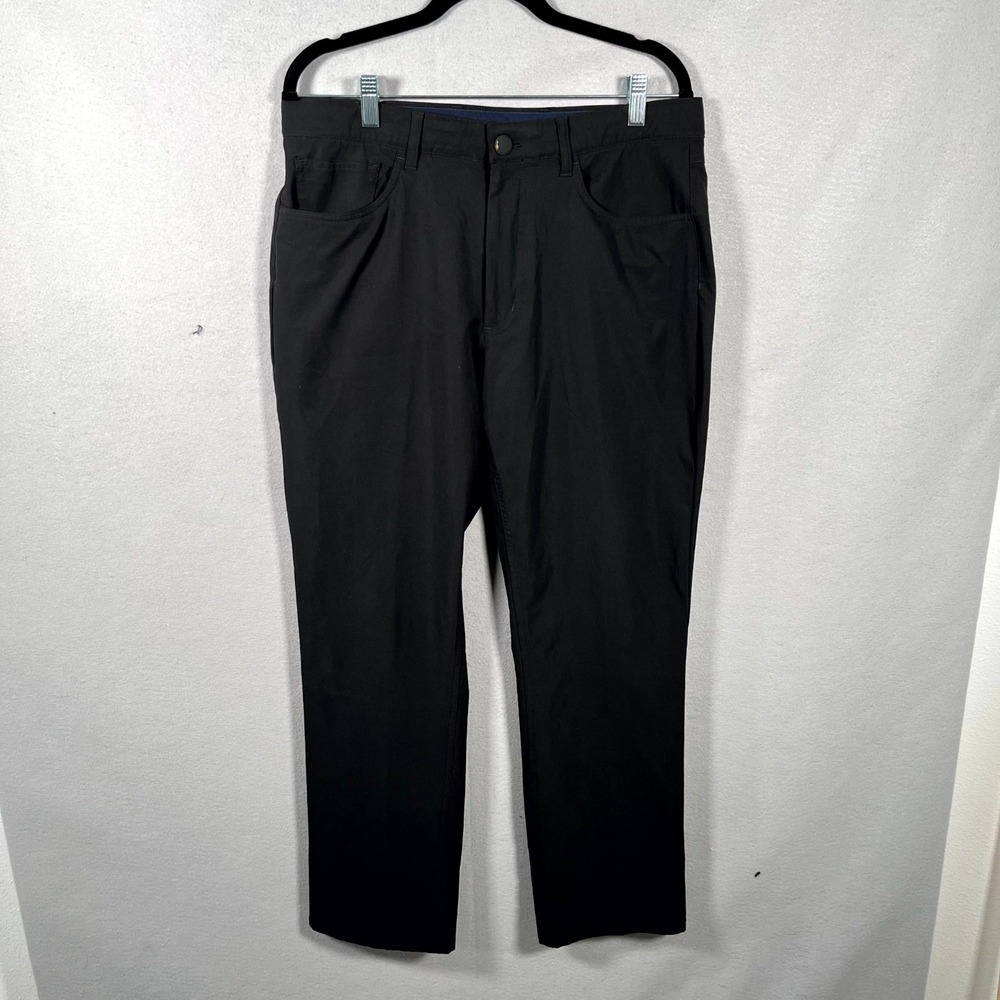 Hart Schaffner Marx Luxury Performance Pants Mens‎ 34x30 Black Flat Front Formal